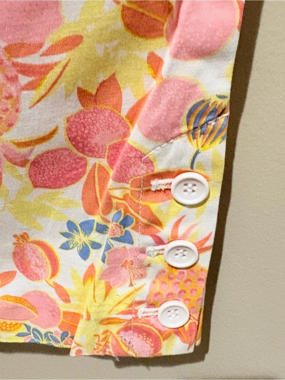 Talbots Coral & Yellow Floral Cropped Pants